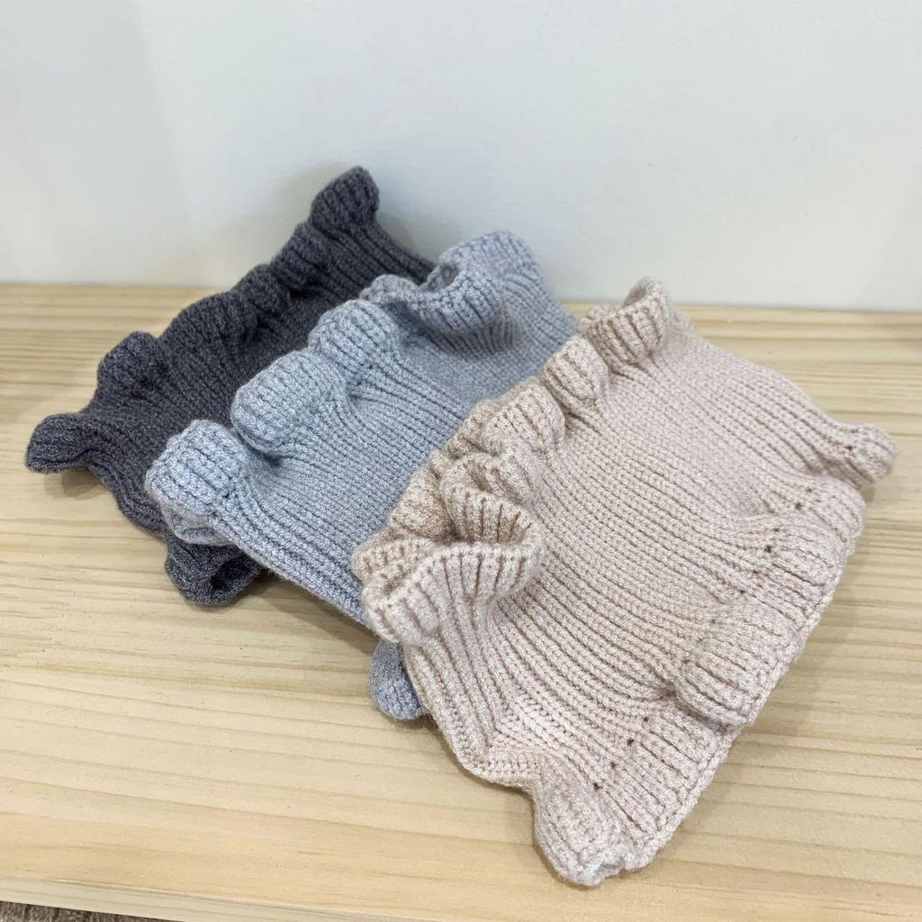 Dongdaemun Ruffle Knit Faux Collar - Woolen Neck Warmer