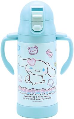 Stainless Steel Straw Mug with Foldable for Sanrio and Mash Gummy 2-Way Handle, 350ml, Babies, Cinnamoroll, Designs, STWM3N-A