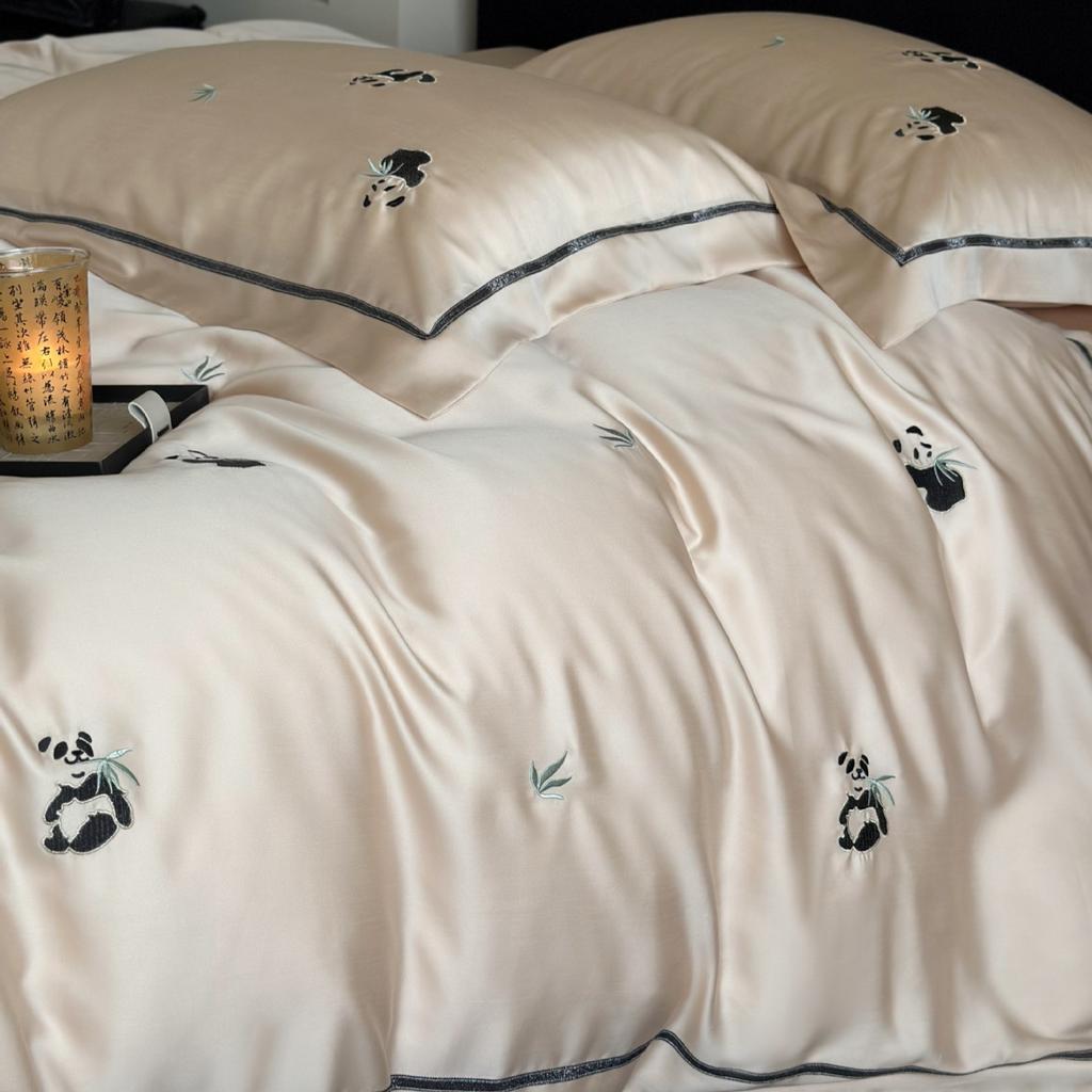 Pure Cotton Bedding Four-piece Set Embroidered Quilt Cover Bed Sheet Pillowcase Set