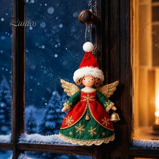 Reusable Wood Holiday Decorations 6/10/12/24/36PCS 2D Flat Wooden Angel Christmas Ornaments, Hanging for Xmas Shaped Tree Trims Tree, Wall,