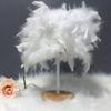 Feather Table Lamp Light Luxury Bedside Lamp Night Light for Bedroom Living Room Party Wedding