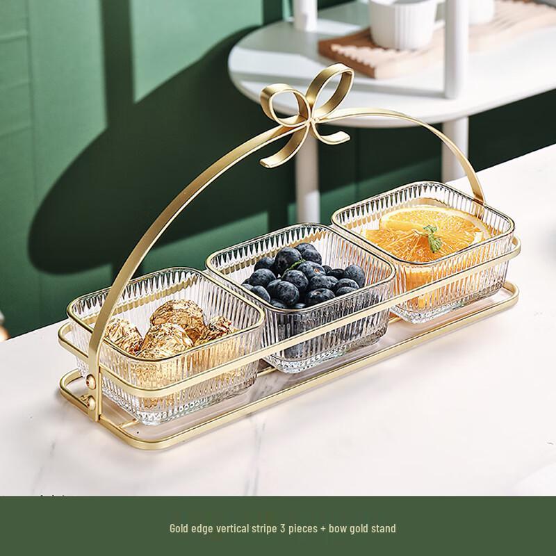 Elegant Divided Glass Fruit & Snack Platter