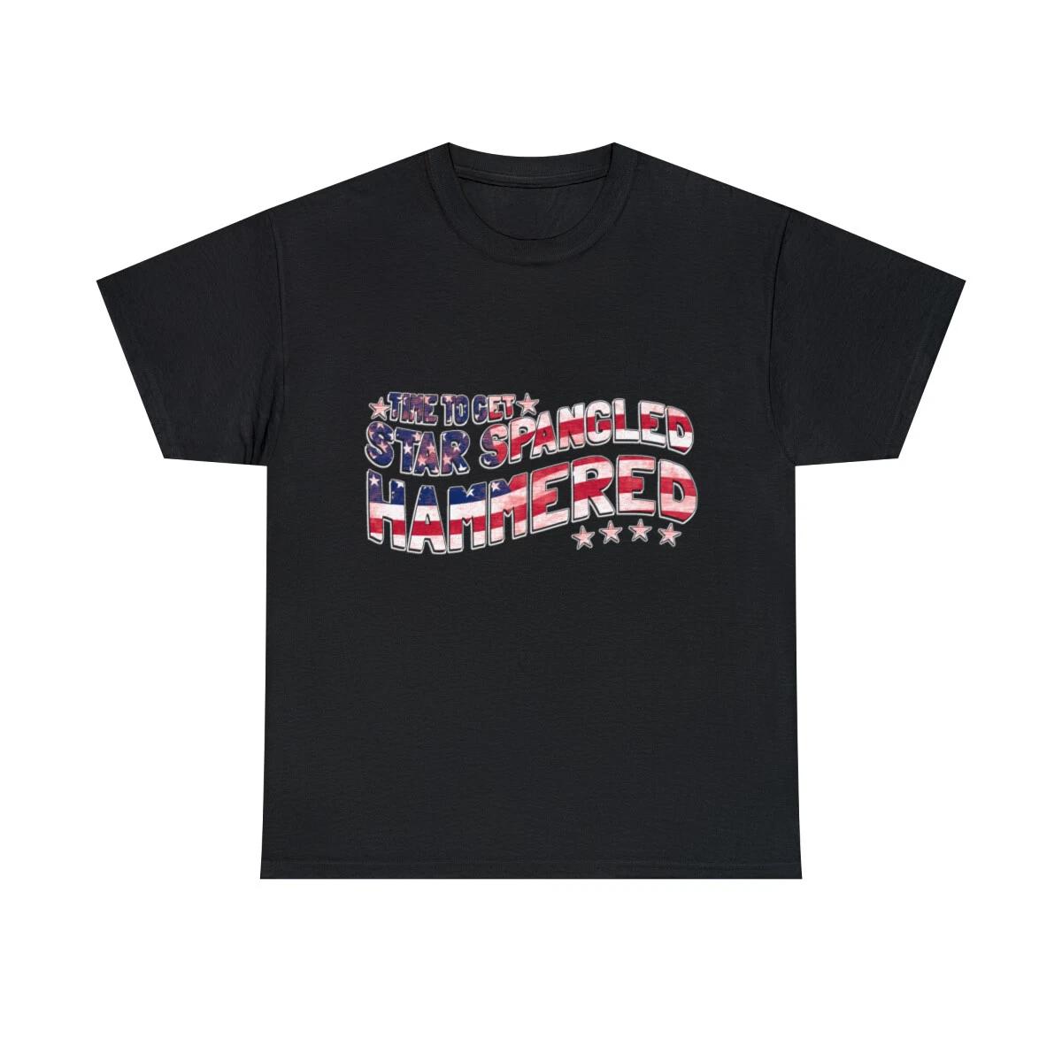 Time To Get Star Spangled Hammered 4th Of July Graphic Tee Shirt, S-5XL 3XL