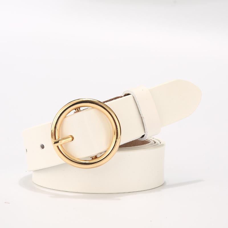 Curea pentru femei din piele, cataramă rotundă simplă și casual, cataramă cu știft, curea pentru femei, curea pentru femei, cataramă