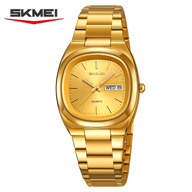 SKMEI Elegant Women Wristwatch Waterproof Luminous Calendar Ladies Watch Square Stainless Steel Quartz Women's Watches