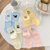 Cute Cartoon Candy Color College Style Socks Trendy A&B Style Mid-tube Socks for Women Soft Breathable Cotton Student Socks