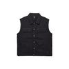Letter Print Single-Breasted Stand Collar Vest Unisex Vests Black 13560468