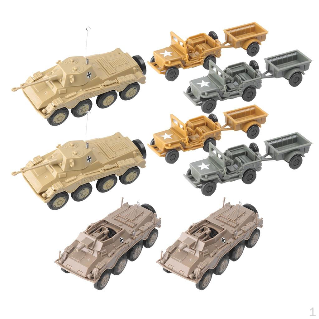 

8 PCS Simulated Armoured Tank /72 4D Model Kit Toy