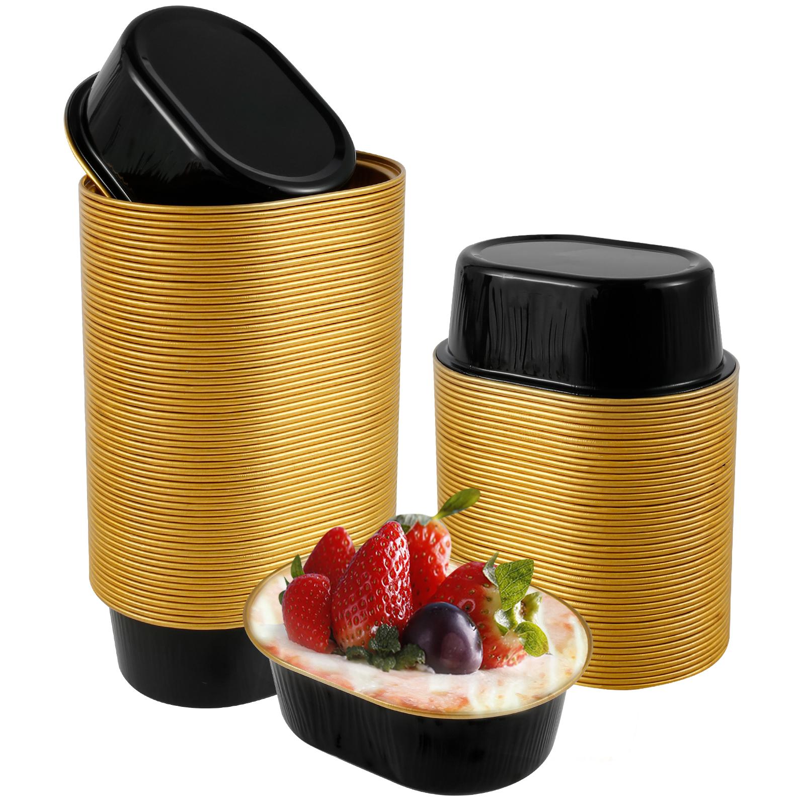 

100pcs Foil Cupcake Liners Portable Heat Resistant Aluminum Cake Cups Non-stick Round Aluminum Muffin Liners Easy to Use