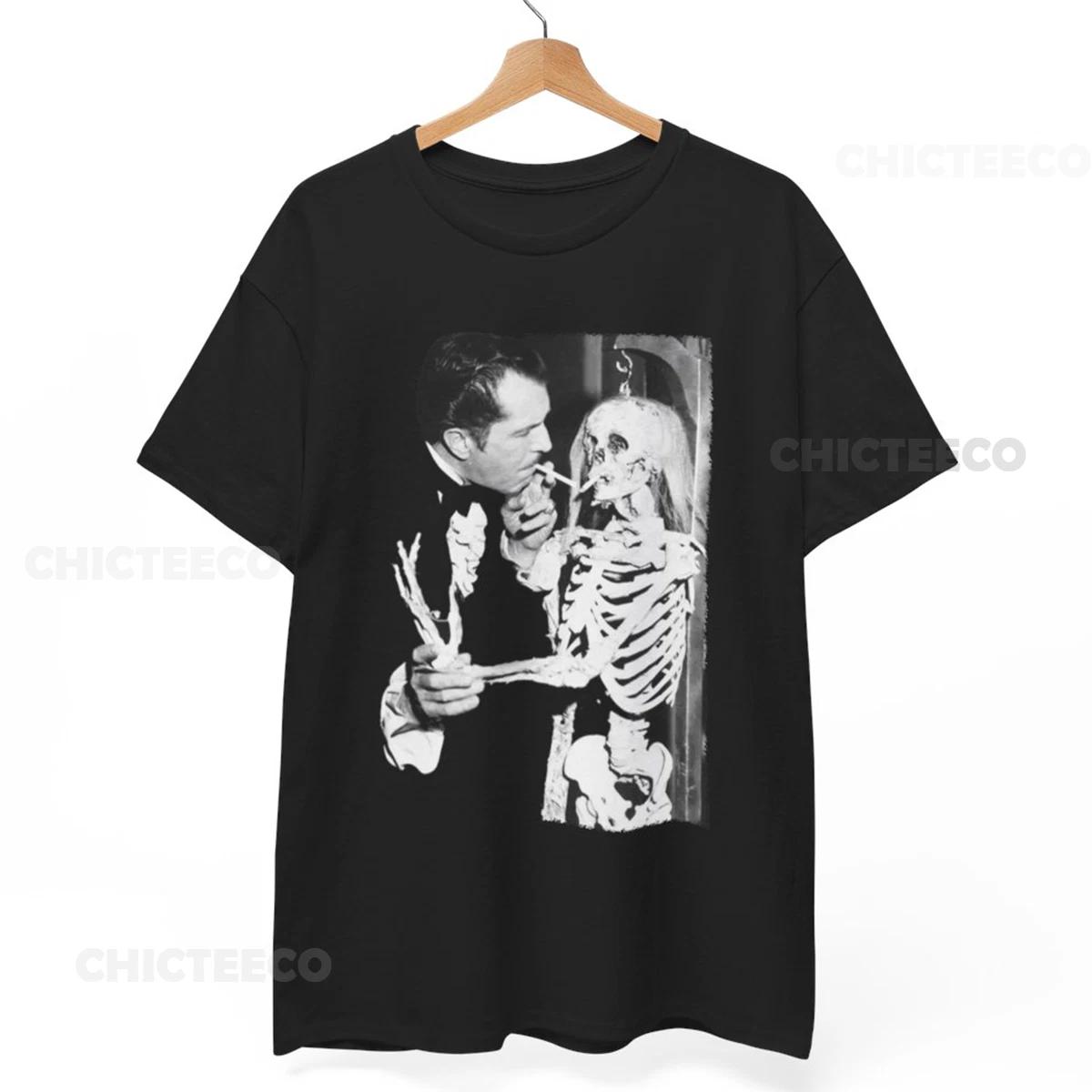 

Vincent Price Shirt, Skeleton Tee, Vintage Horror Gothic Unisex Cotton T-shirt M
