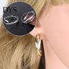 Women Vintage Hollow Geometric Cross Clip Hoop Earrings Circle Jewelry Gift