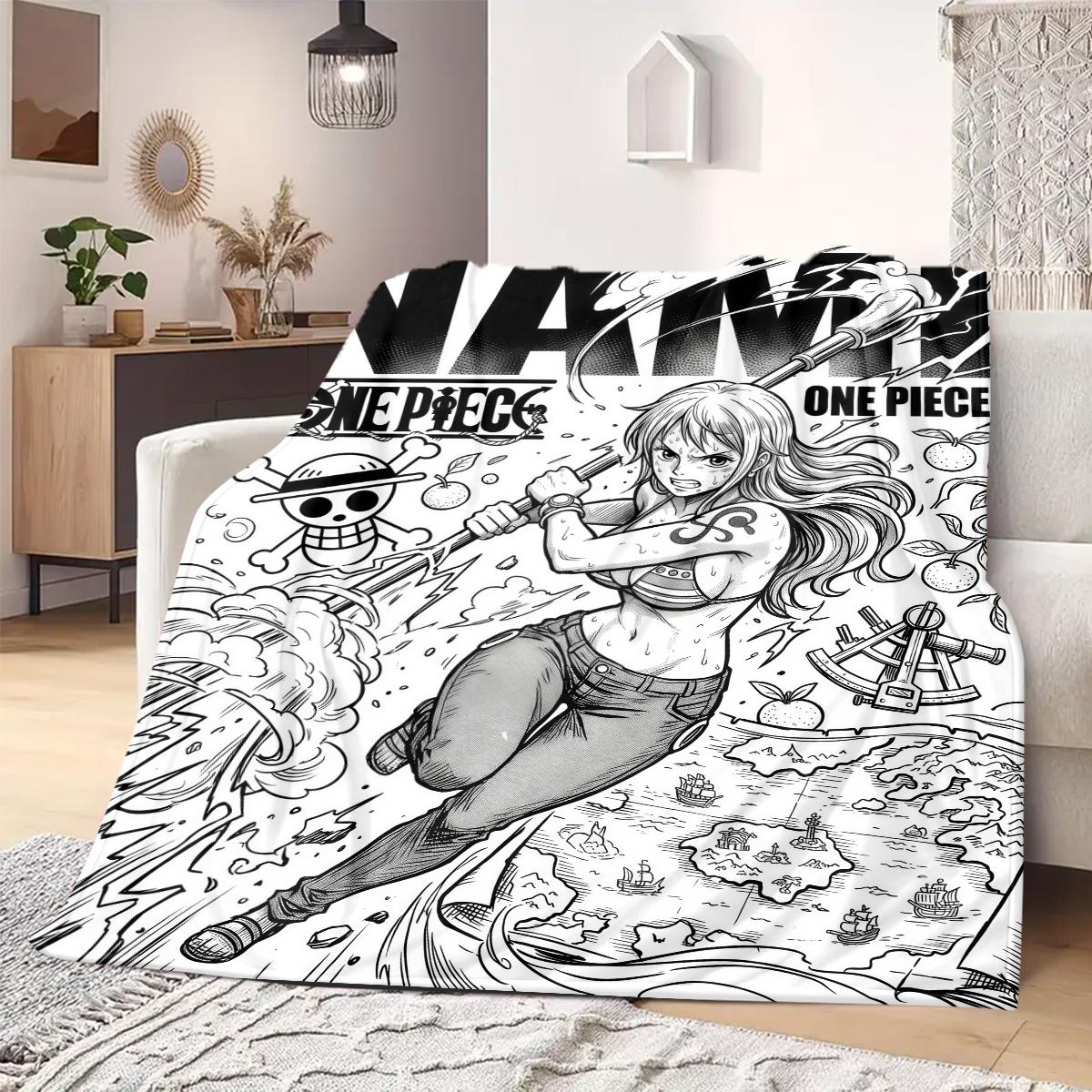 

OnePiece Anime Print Blanket Warm Comfortable Flannel Blanket Suitable for Bedrooms, Sofas, Beds, Chairs, Picnics, Travel 75x90cm