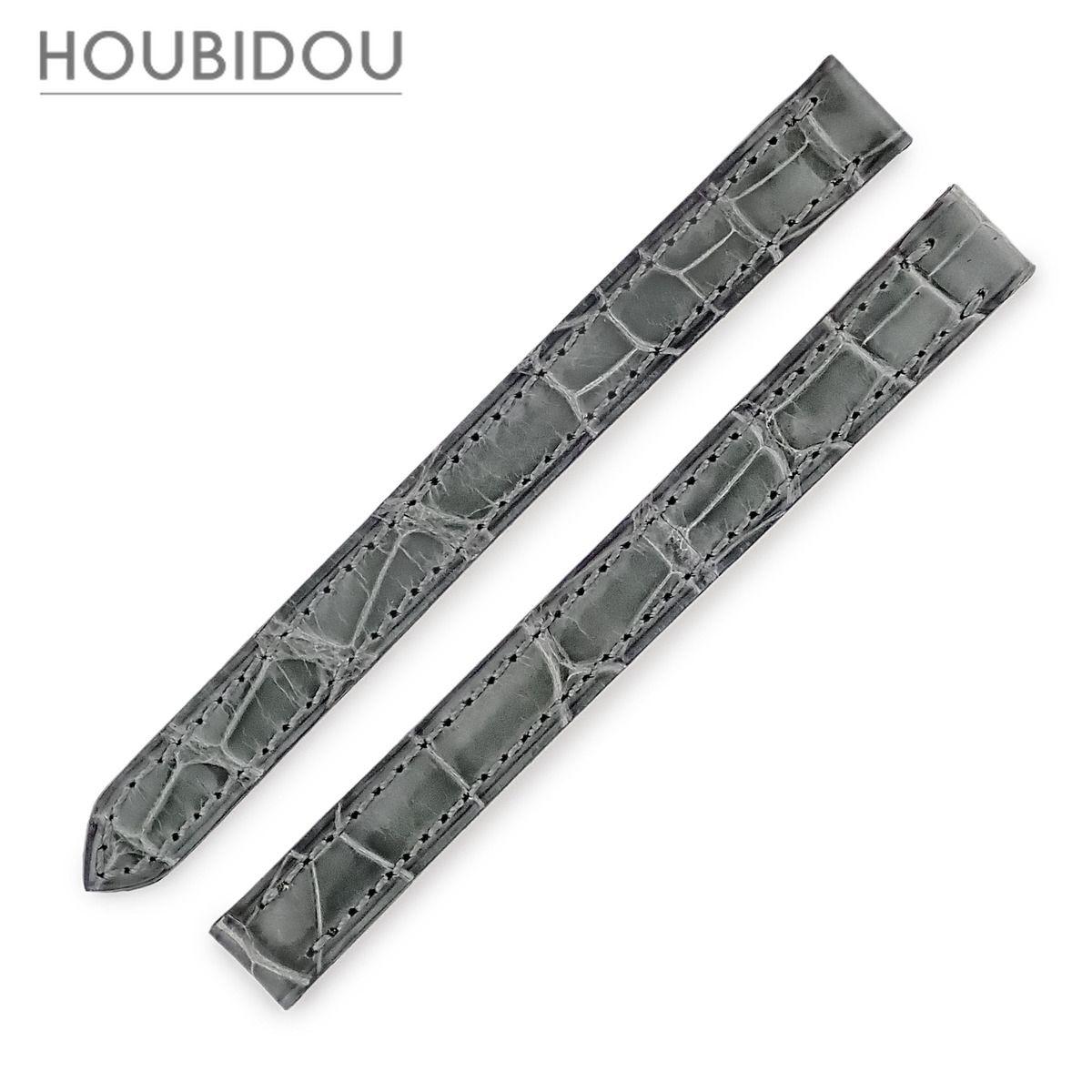 Used Cartier Watch Parts Genuine Croco Band Crocodile Gray Unused Replacement Belt Buckle Strap Genuine Leather Replacement 9.5mm Gray [Used]