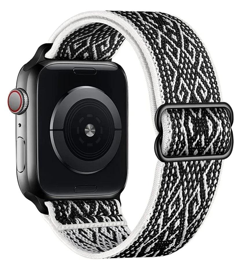 Elastyczny Nylonowy Pasek do Apple Watch ultra 2 49mm Seria 9/8/7 41mm 45mm38/42-40mm/44mm Boho Bransoletka iWatch 6 5 4 3 Se Pasek