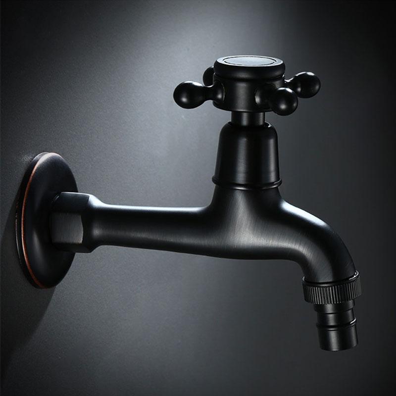 Brass Antique Black Outside Tap Washing Machine Faucet Toilet Decorative Outdoor Garden Faucet MW001