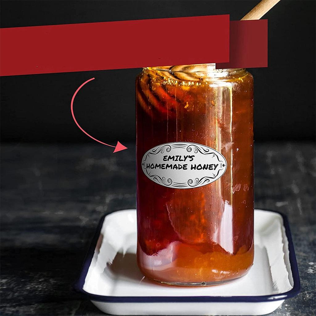 150Pcs Oval Canning Labels Blank Stickers for Food Containers Jars Kitchen Restaurant Storage Organization,Can Write,1" X 2.25"