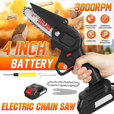 1500W 4 Inch Mini Electric Chain Saw Cordless Rechargeable Chainsaw Woodworking Garden Tool