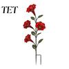 Hanging Bird Waterer for Patio Red Flower Hummingbird Feeder with Ground Stake, Metal Feeder, Backyard Wildlife Watering Station Outdoor Yard