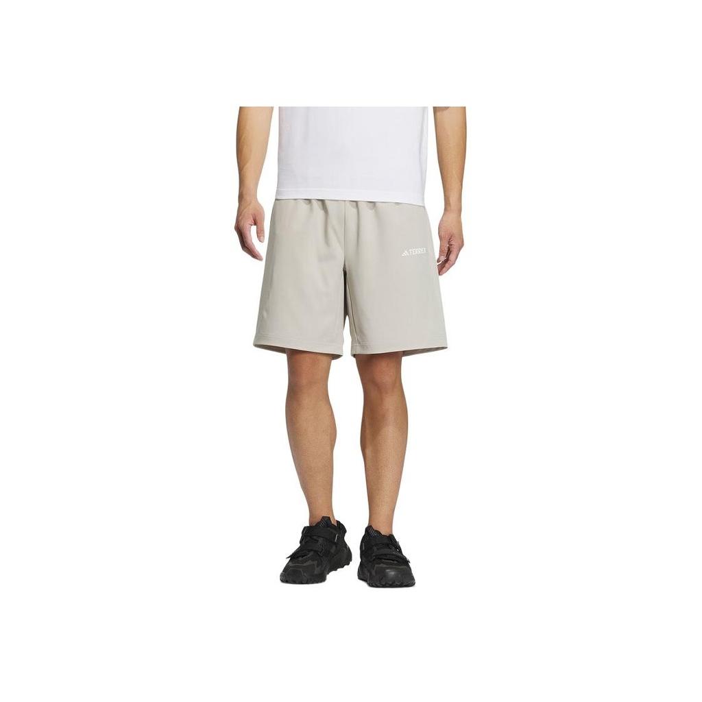 adidas Comfortable Quick-Dry Athletic Woven Shorts Men Bottoms Beige IS0286