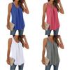 Summer Basic Cotton Sleeveless T Shirt For Women With Pleated Design For Casual Outfits