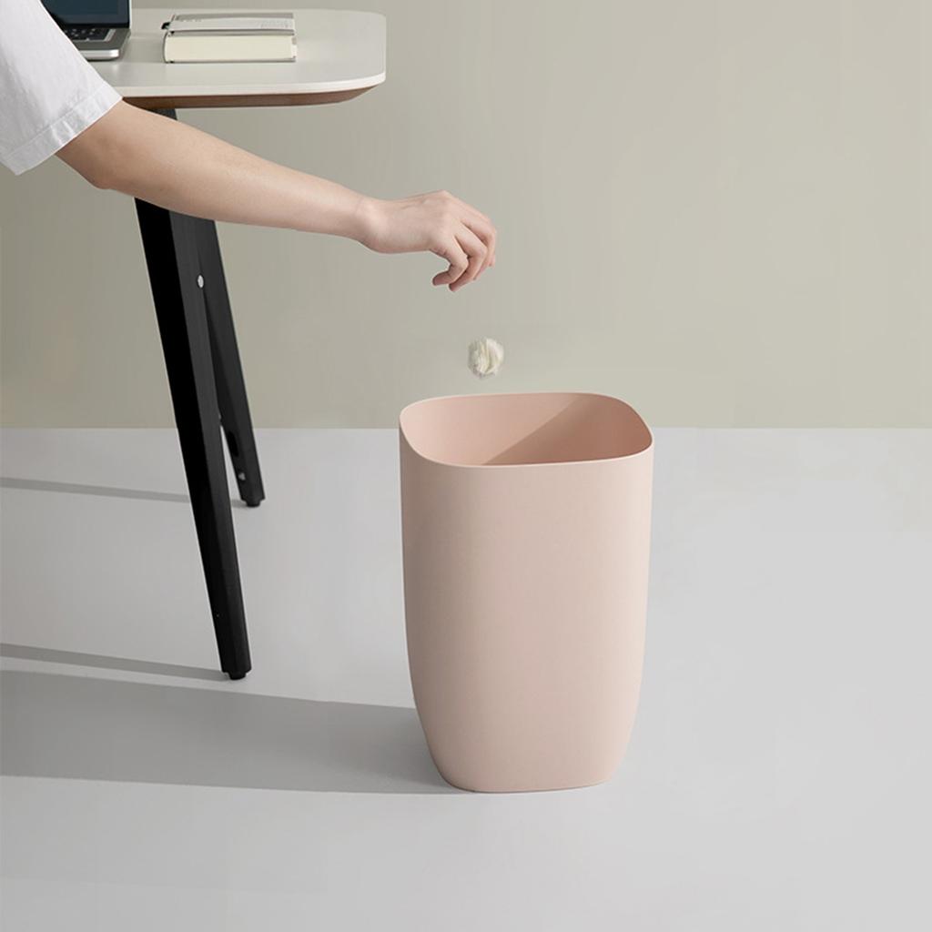 T02C!Bathroom Trash Bin Small Office Can Plastic Waste Paper Rubbish Bin Modern Bin For Bathroom Bedroom Living Room