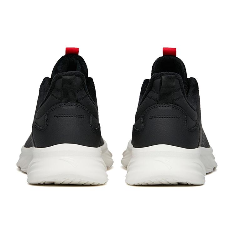 New Anta Running Collection Durable Breathable Low Top Running Shoes Men's Black White Fleece Lined Comfortable 112145571-9