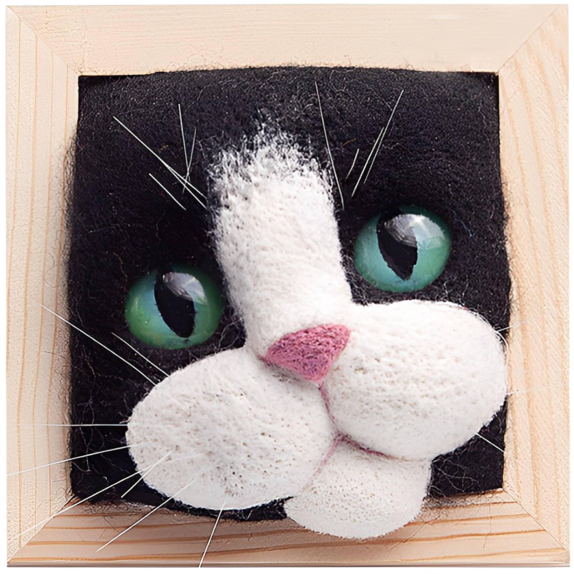 

AZ-FRONT Набор для валяния из шерсти своими руками, Набор для валяния с дизайном мордочки кошки ручной работы, с материалами для рукоделия и верстаком, Декор интерьера с дизайном животных (Черный, Ситцевый)