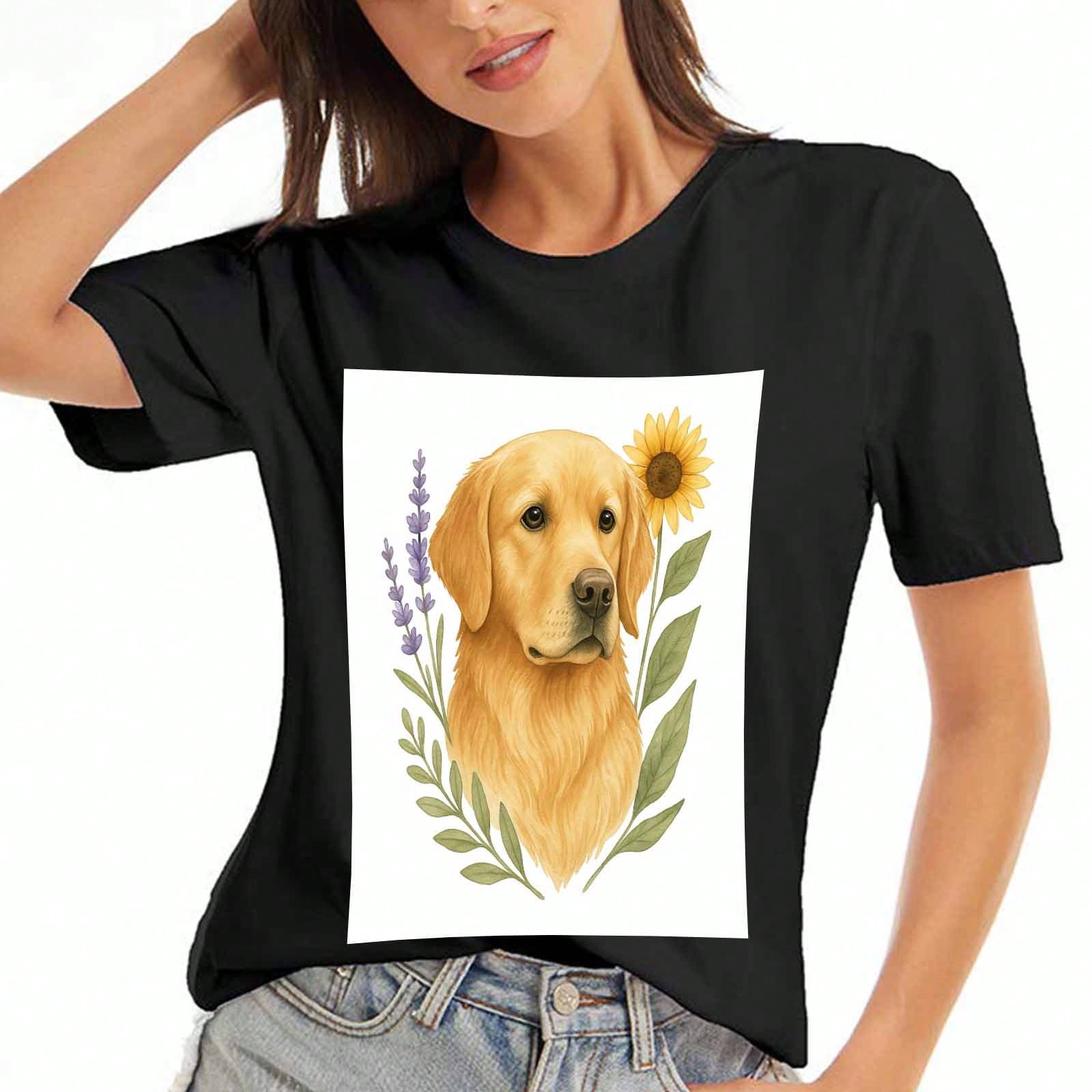 Golden Retriever Dog unisex Cotton T Shirt, Premium Cotton Graphic, Durable, Casual And Fashionable, Ears Up System Armed, Dog Lover Gift Idea, Comfy S