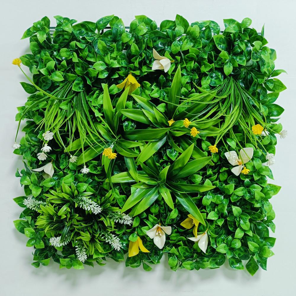 Artificial Green Plant Wall for Indoor & Outdoor Decoration - Bionic Greenery, Turf, and Hanging Floral Landscaping Background