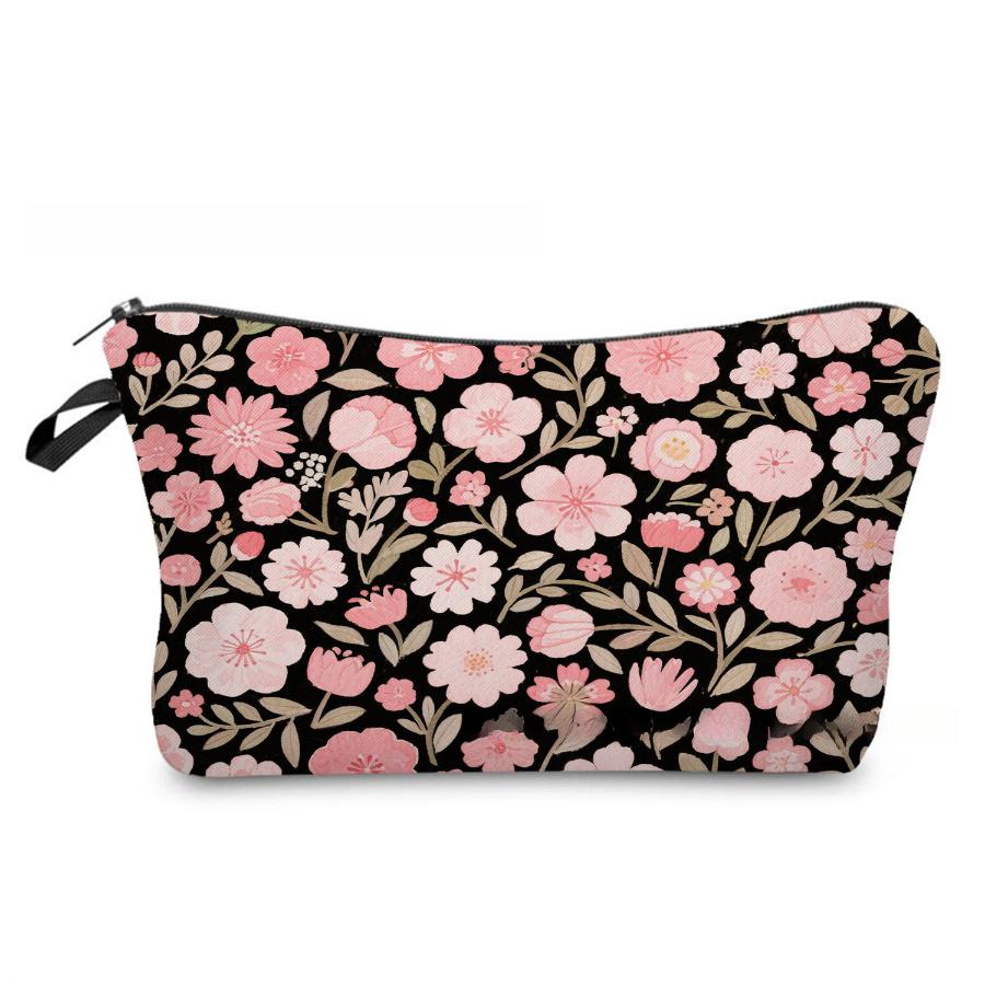 Damen Blume Muster Kosmetiktasche Toilettenartikel Organizer Reise Aufbewahrungskoffer 6971 KTB