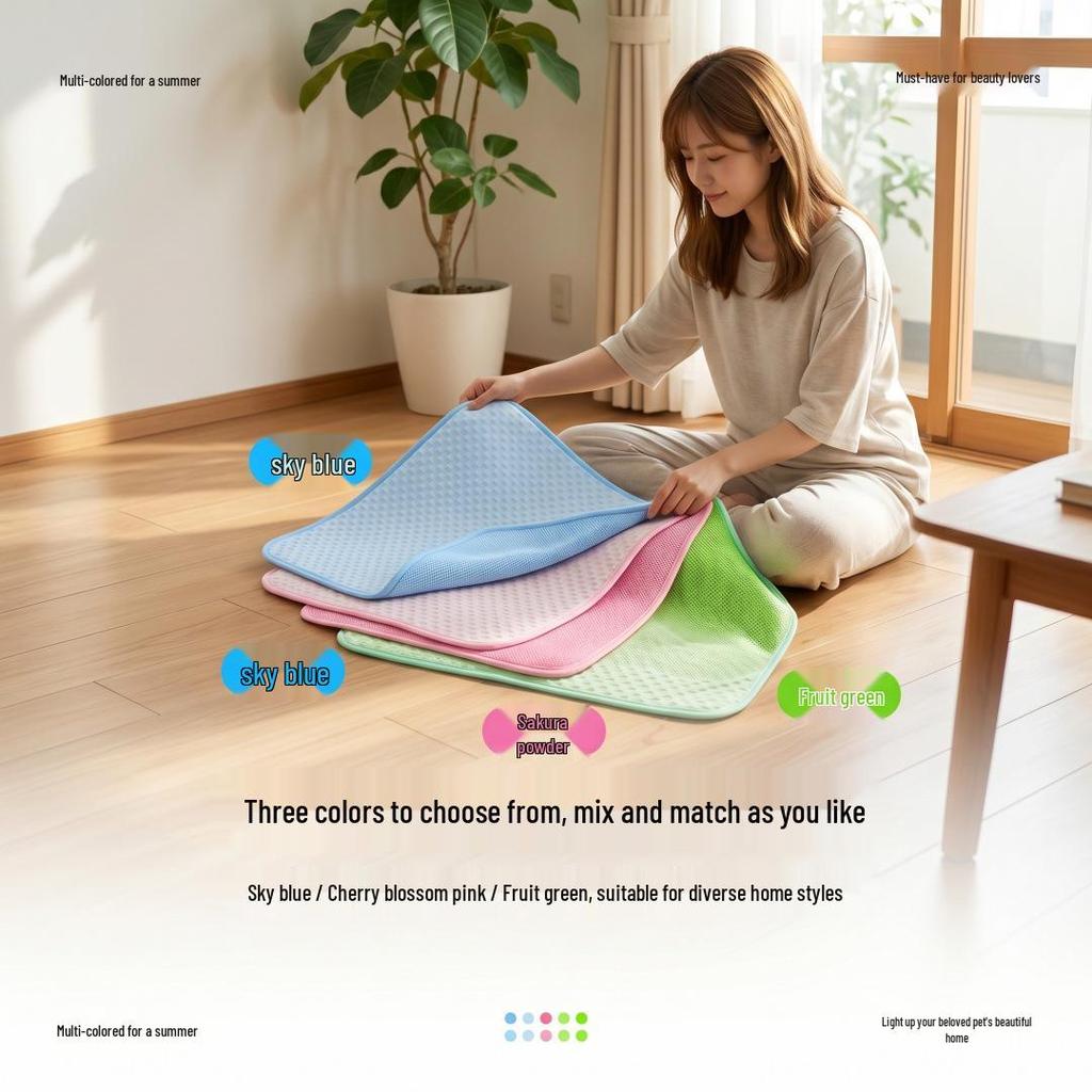 Pet Cooling Mat: Summer Ice Silk Dog & Cat Bed Cushion
