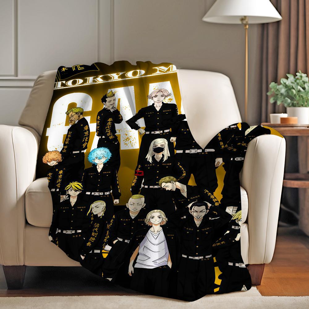 Adventure anime Tokyo Revengers Blanket For Sofa Office Bed Plane Travel Sleep Read Relax Camping Soft And Warm