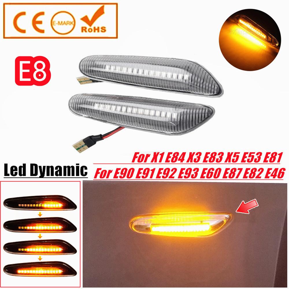 Dynamic LED Turn Signal Light Side Marker for BMW E60 E61 E90 E91 E87 E81 E83 E84 E88 E92 E93 E82 E46 1 3 5 Series X1 X3 2004
