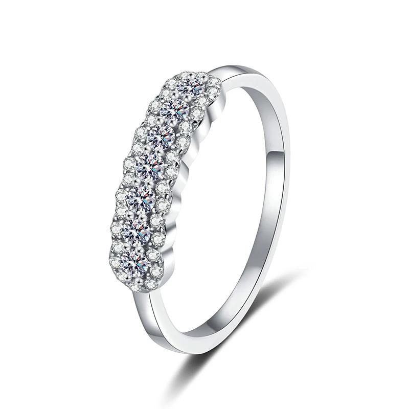 Smyoue GRA 2mm Full Moissanite Ring for Women Lab Created Diamond S925  Silver Plated 18k Wedding Jewelry Wholesale