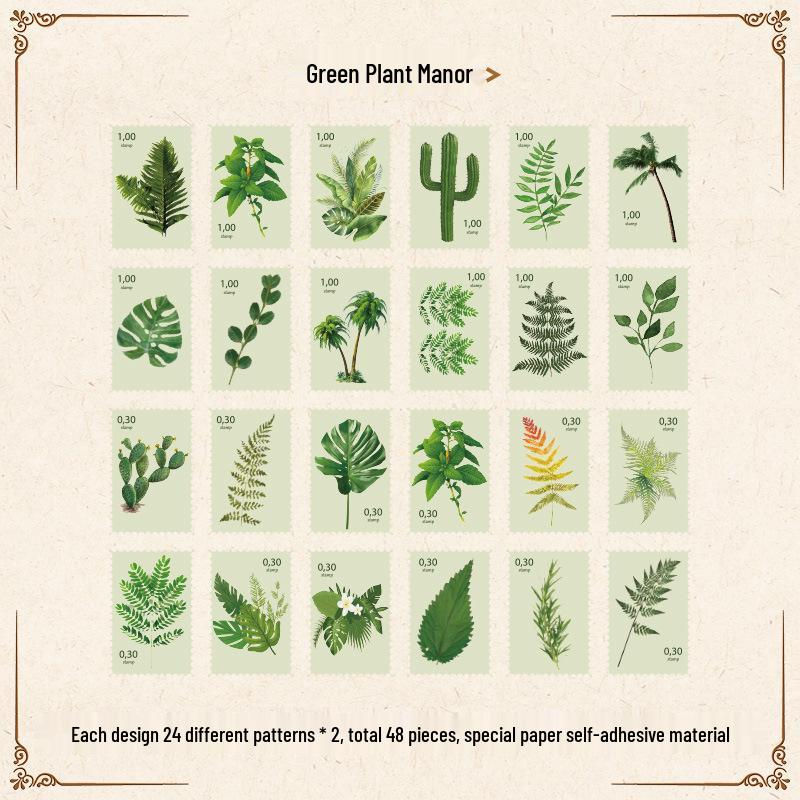 Philately Museum Retro Plant & Flower Journal Stickers Pack