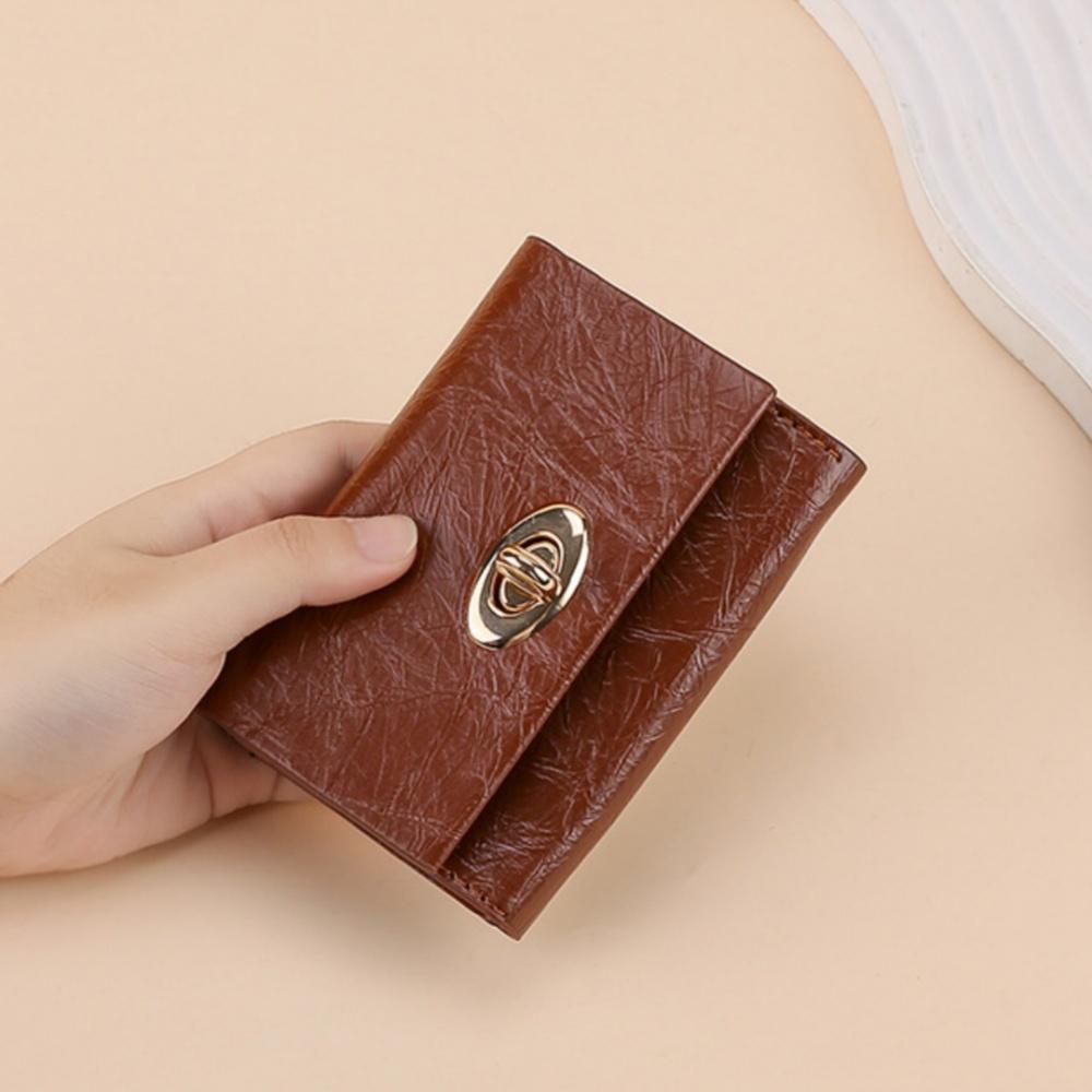 Zipper Coin Purse White Card Holder Women'S Wallet Silver Oil Leather Wallet For Daily Use Casual Outings Travel