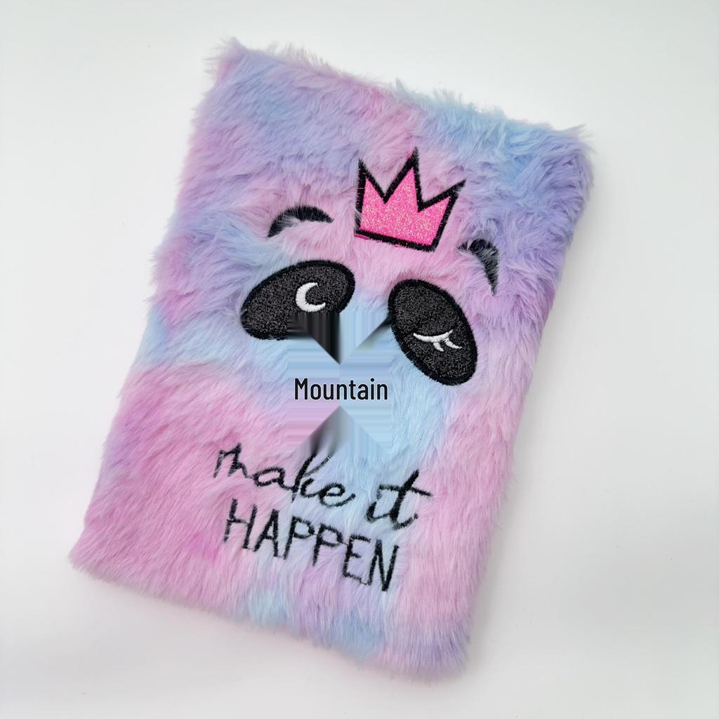 Cute Plush Embroidered A5 Cartoon Notebook Diary