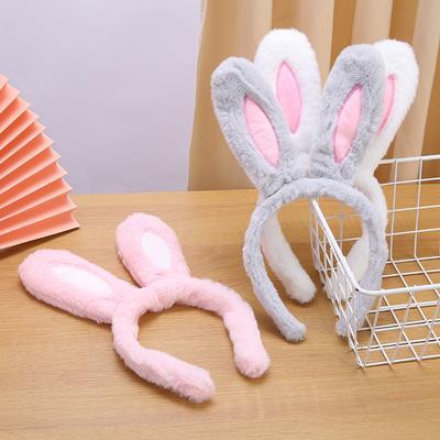 New Cartoon Plush Rabbit Ear Headband Hair Hoop for Women Girls Cosplay Props Bunny Ears Hairband Tiara Costume Hair Accessories