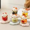 Japanese Ceramic Mini Lucky Cat Ornaments Cute Cartoon Cat Fortune Ornament Home Decor Accessories Gifts Living Room Decoration
