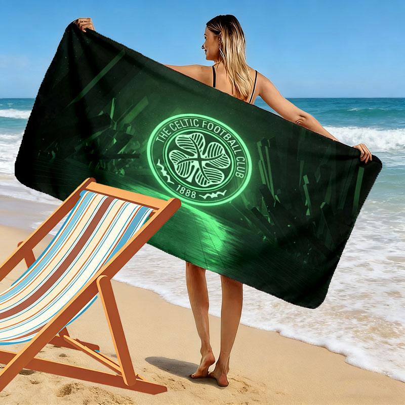 Asciugamano da Spiaggia Stampa Celtic Football Club, Asciugamano Grande Morbido Asciugatura Rapida per Spiaggia Campeggio Nuoto