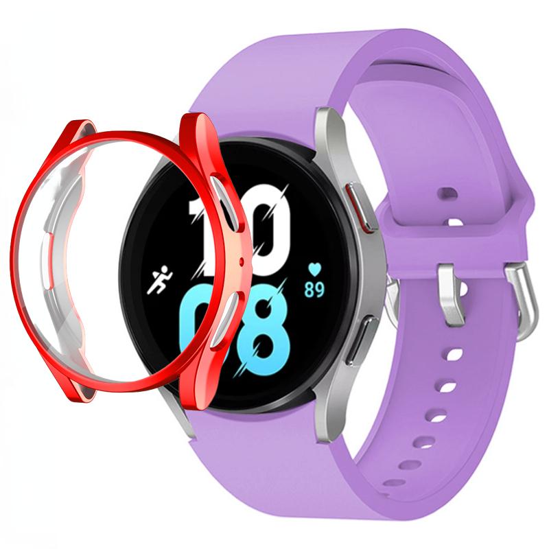 Silicone Strap+TPU Case for Samsung Galaxy Watch 5 44mm 40mm/4 44mm 40mm Sport Wristband for Samsung Watch 5/4 Protective Shell
