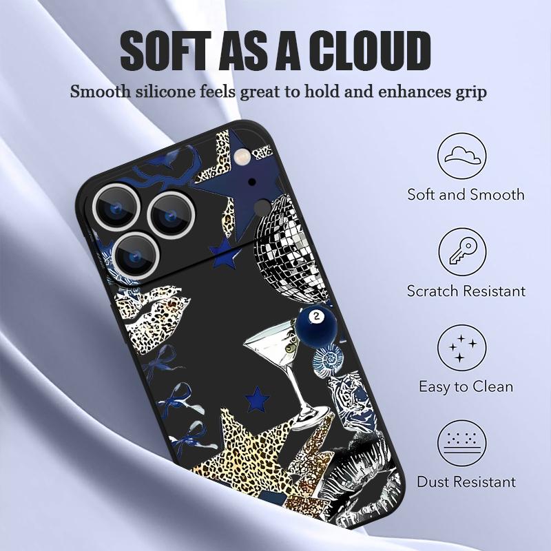 Leopard Star Disco Ball Pattern Case For iPhone 17 Pro Max Magnetic For Magsafe Silicone Cover For iPhone 16 Pro Max Funda iPhone 15 14 13 12 11 16E