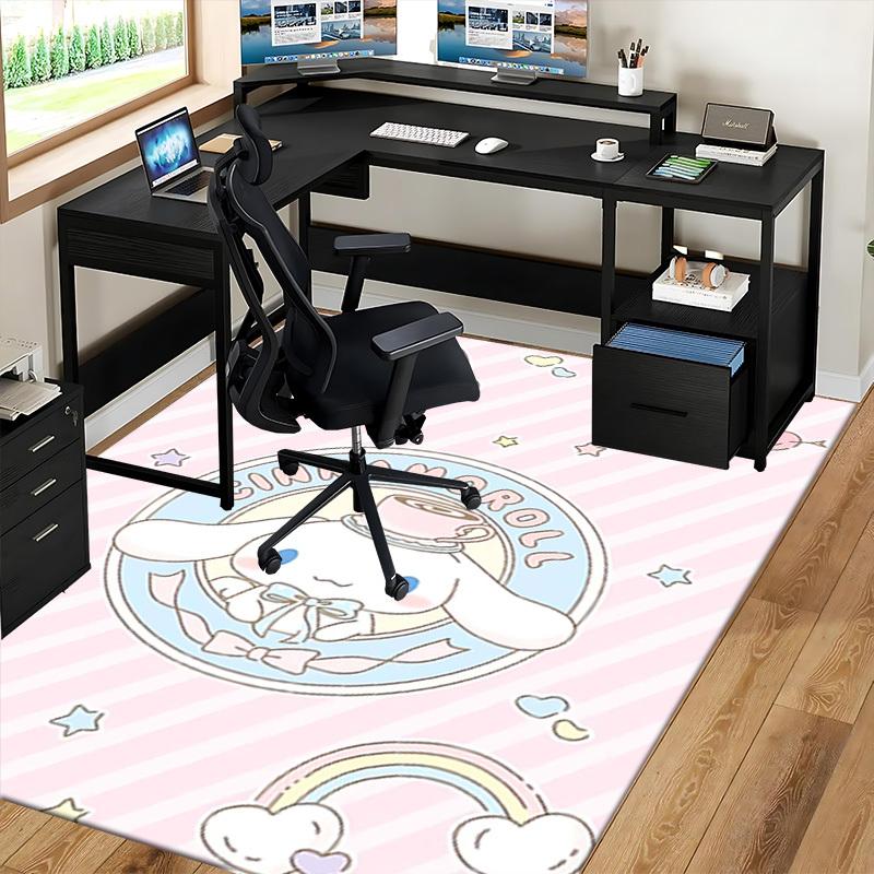 Cinnamoroll Anime Cartoon Design Chair Mat Non-Slip Carpet for Office Home Decoration Living Room Bedroom Game Room Dormitory Gift All Seasons.E047