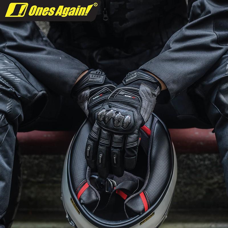 Motorcycle Gloves Winter Warm Fleece Lined Goat Leather Touchscreen Magnetic Closure Unisex Cycling Protective Gear Safety