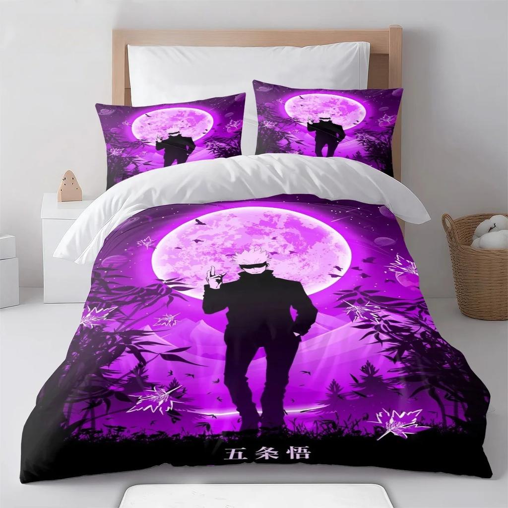 Fashion J-Jujutsu Kaisen Duvet Cover Pillowcase Bedding Set 2/3piece set Adult Kid Bedroom Single Large Size Home Textiles