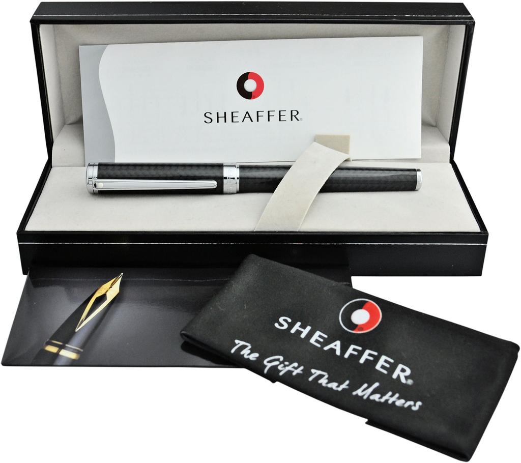 Sheaffer Fountain F Fine Carbon Fiber Officially Imported ITS9234PN-F Dual-Use Pen, Nib, Black,