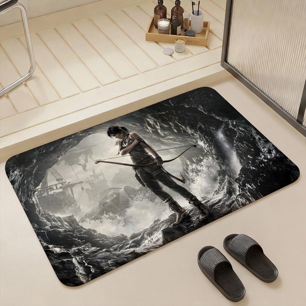 Game G Tomb Raider Floor Mat Eco Flannel Doormat Non Slip Odorless Indoor Floor Rug Soft Short Plush Home Mat