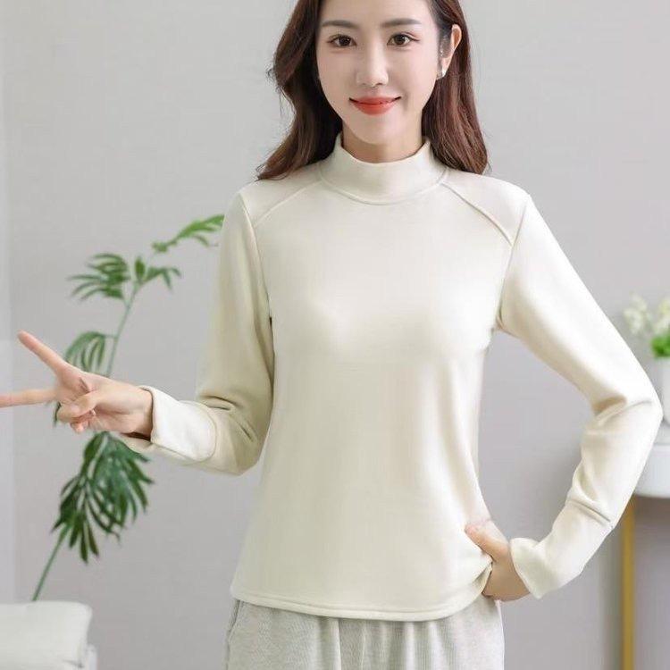 

Women s Slim Fit Korean Stand-Up Collar Long-Sleeve Base Shirt - Ideal for Layering in Spring & Autumn XXL