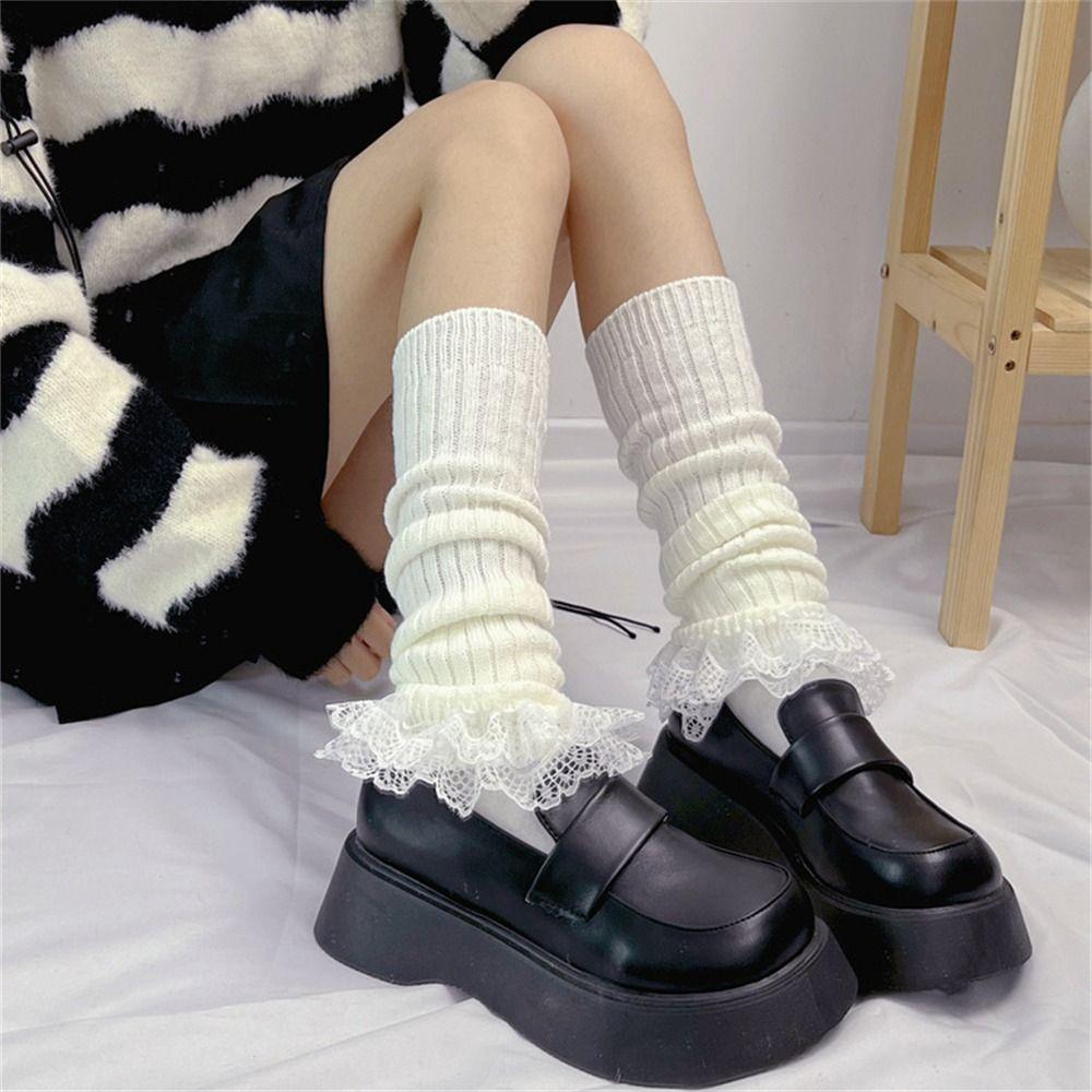 Bow Tie Knitted Socks Keep Warm JK Stockings Kawaii Feet Cover  for Women Girls