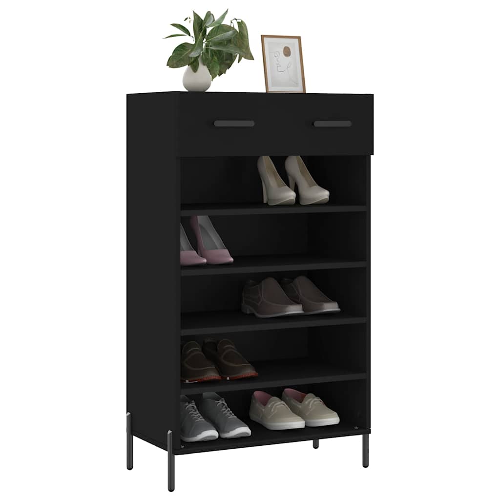 Vidaxl Szafka Na Buty, Czarna, 60X35X105 Cm, Materiał Drewnopochodny